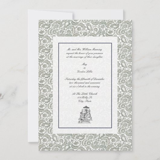 Invitation Vintage Elegant Mariage indien (Devant)