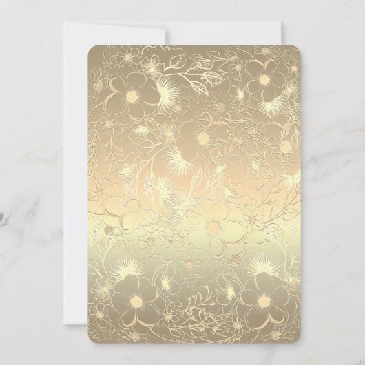 Invitation Vintage Elegant Mariage or (Dos)