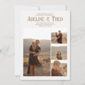 Invitation Vintage Elegant Photo Mariage beige (Devant)