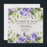 Invitation Vintage Elégant Purple Aquarelle Florale<br><div class="desc">Une élégante faire-part de mariage fleurie printanière pour un couple romantique. Pansies d'aquarelle violet et lavande avec une police moderne attrayante pour passer entre les styles vintage et moderne. Pansies comme la fleur de printemps ultime pour apporter la beauté fraîche de l'amour à se concentrer pour votre journée spéciale.</div>