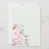 Invitation Vintage Élégant Rose Floral Vert N'importe quel pa (Dos)