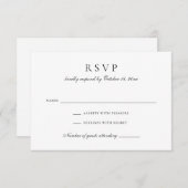 Invitation Vintage Élégant Script Noir Blanc Mariage RSVP (Devant / Derrière)
