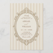 Invitation Vintage elegant soft beige wedding  (Devant)