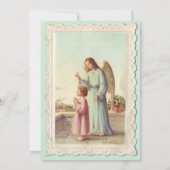 Invitation vintage élégante de baptême de (Dos)