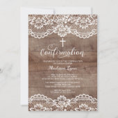 Invitation vintage en bois rustique de (Devant)