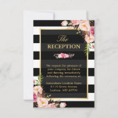 Invitation Vintage Enveloppement Floral Frappes Réception de  (Devant)