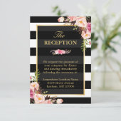 Invitation Vintage Enveloppement Floral Frappes Réception de  (Debout devant)