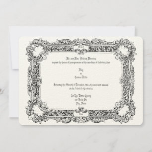 Invitation Vintage époque victorienne 1834 Mariage élégant