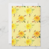Invitation Vintage et élégant Mariage Floral Jaune (Dos)