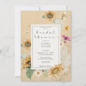 Invitation vintage été Sunflower Floral Douche (Devant)