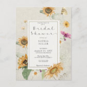 Invitation vintage été Sunflower Floral Douche (Devant)