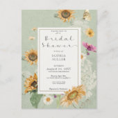 Invitation vintage été Sunflower Floral Douche (Devant)