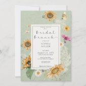 Invitation Vintage été Sunflower Green Bridal Brunch (Devant)