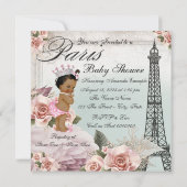 Invitation Vintage Ethnic Princess Paris Baby shower (Dos)