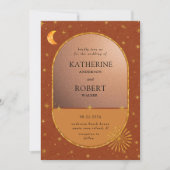 Invitation Vintage étoile de lune céleste Mariage (Devant)