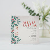 Invitation Vintage Fa La La Caroling (Debout devant)