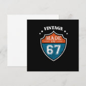 Invitation Vintage Fabriqué En 67 1967 Cadeau Anniversaire (Devant / Derrière)