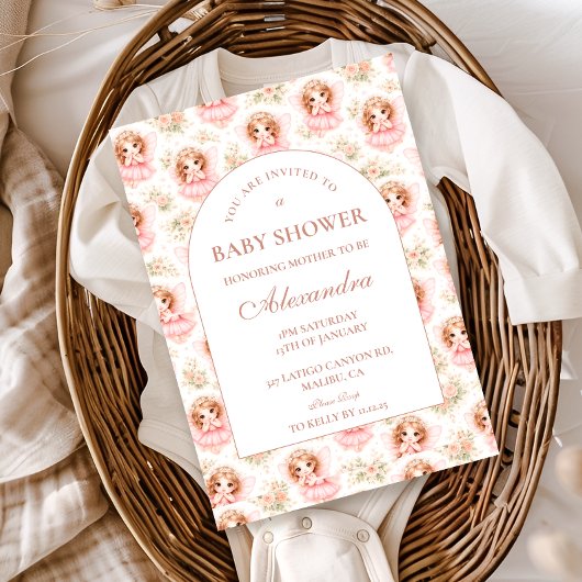 Invitation Vintage Fairy Baby Girl Baby Shower