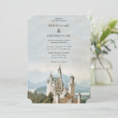 Invitation Vintage Fairytale Castle Rustic Forest Mariage (Debout devant)