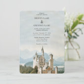 Invitation Vintage Fairytale Castle Rustic Forest Mariage (Debout devant)