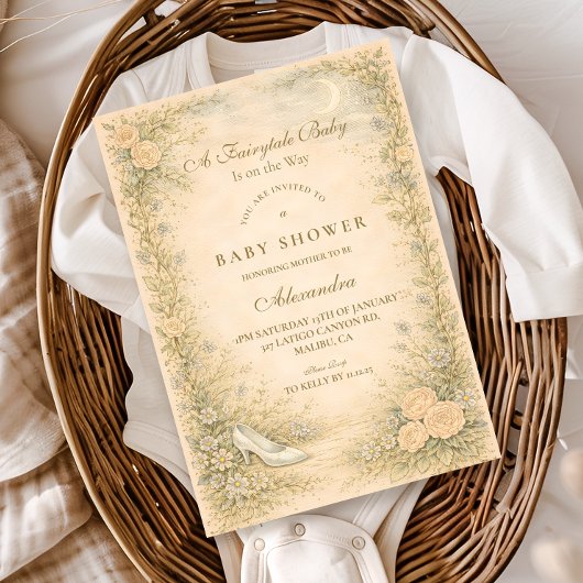 Invitation Vintage Fairytale Garden Baby Shower
