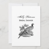 Invitation Vintage faisan Jeu Oiseau Dessin BW (Devant)