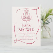 Invitation vintage fantaisiste pour une baby showe (Debout devant)