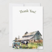 Invitation Vintage Farm Tractor Thank You Note (Devant)