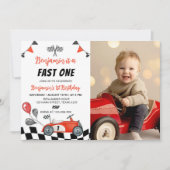 Invitation Vintage Fast One Racing Photo Anniversaire Invitat (Devant)