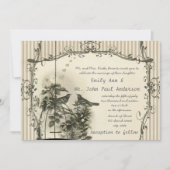 Invitation Vintage Ferme Birdcage Lovebird Mariage (Devant)