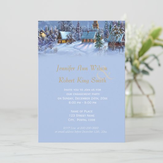 Invitation Vintage fête de Noël (Debout devant)