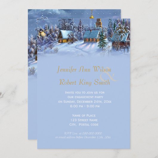 Invitation Vintage fête de Noël (Devant / Derrière)