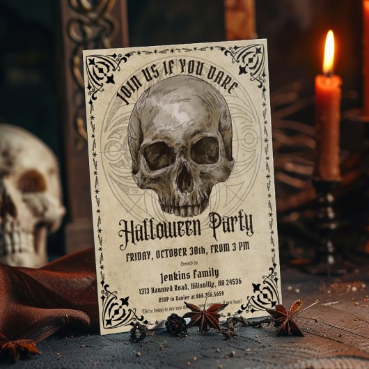 Invitation Vintage fête d'Halloween