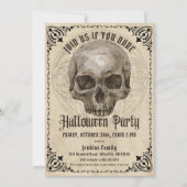 Invitation Vintage fête d'Halloween (Devant)