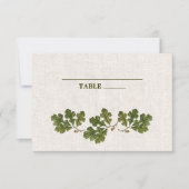 Invitation Vintage Feuilles de chêne Burlap Mariage Texture (Devant)