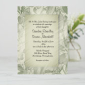 Invitation Vintage Feuilles d'olive (Debout devant)