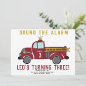 INVITATION vintage FIRETRUCK (Debout devant)
