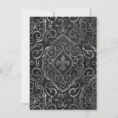Invitation Vintage Fleur de Lis Damask | Grunge Mariage (Dos)