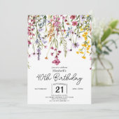 Invitation Vintage Fleurs sauvages de verdure 40e anniversair (Debout devant)