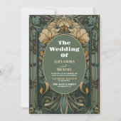 Invitation Vintage Floral Art Nouveau Mariage (Devant)