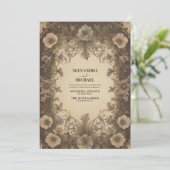 Invitation Vintage Floral Art Nouveau Mariage (Debout devant)