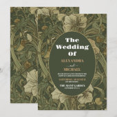 Invitation Vintage Floral Art Nouveau Mariage (Devant / Derrière)