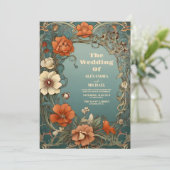 Invitation Vintage Floral Art Nouveau Mariage (Debout devant)