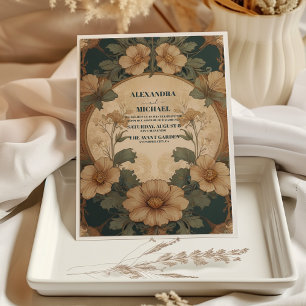 Invitation Vintage Floral Art Nouveau Mariage