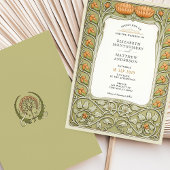 Invitation Vintage Floral Art Nouveau Mariage
