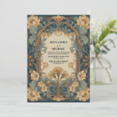 Invitation Vintage Floral Art Nouveau Mariage (Debout devant)
