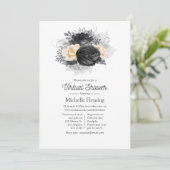 Invitation Vintage Floral Bees Douche virtuelle (Debout devant)