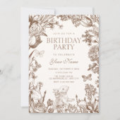 Invitation Vintage floral botanical birthday (Devant)