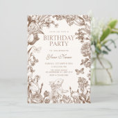 Invitation Vintage floral botanical birthday (Debout devant)