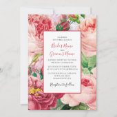Invitation Vintage Floral & Botanique Rose Roses Mariage (Devant)